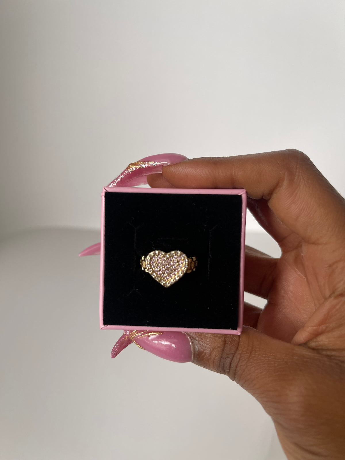 Pink Diamond Heart Ring